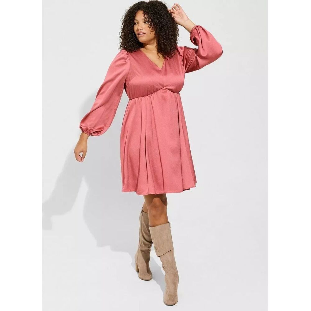 Torrid Mini Bubble Charmeuse Babydoll Dress Plus Size 2 (18-20) 2X New